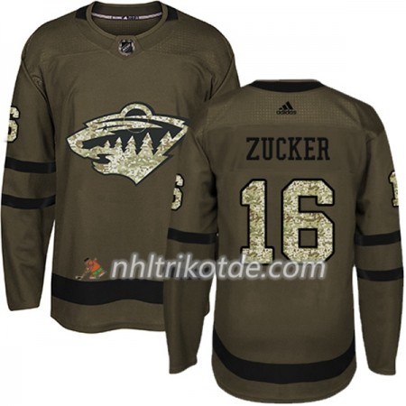 Minnesota Wild Trikot Jason Zucker 16 Adidas 2017-2018 Camo Grün Authentic - Herren